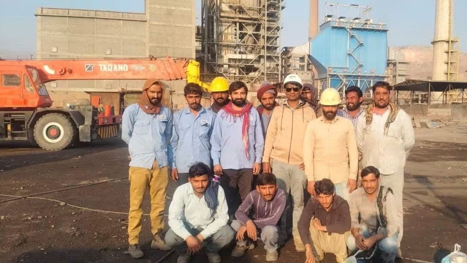 A working crew on site